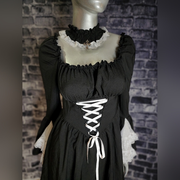 NWT! Cottage Witch Goth Lace Bell Sleeve Peasant Dress ~ by Dark In Love - Picture 11 of 12